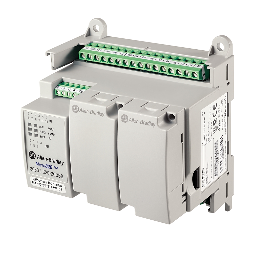 2080-LC20-20QBBK Micro820 20 I/O ENet/IP Controller CC